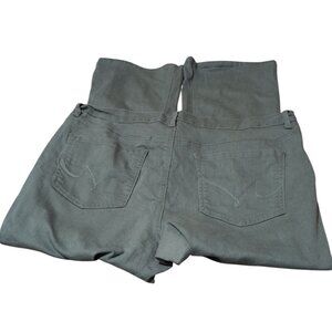 DG2 Diane Gilman Jeans Dark Green 5 Pocket Design Denim Button/zip Flared Pants